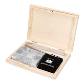 Pozostałe akcesoria barmańskie - Zestaw kamieni premium w drewnianym pudełku - steatyt - miniaturka - grafika 1