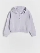 Bluzki dla dziewczynek - Reserved - Bluza z kapturem - lawendowy - miniaturka - grafika 1