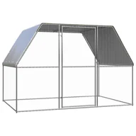 Akcesoria do hodowli zwierząt - VidaXL Klatka zewnętrzna dla kurcząt, 3x2x2 m, stal galwanizowana 150778 VidaXL - miniaturka - grafika 1