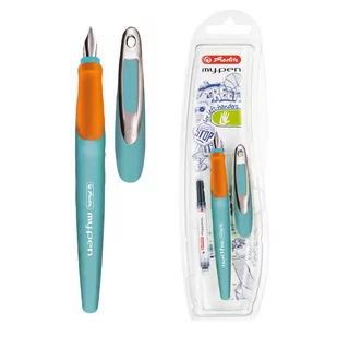 Herlitz Pióro wieczne My.Pen L turkus/pomarańcz - Przybory szkolne - miniaturka - grafika 1