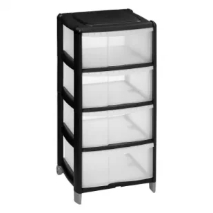 5five Simply Smart Organizer z 4 szufladami czarny 85 cm - Pudła i pojemniki do przechowywania - miniaturka - grafika 1