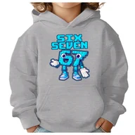 Bluzy dla dziewczynek - BLUZA DZIECIĘCA Z KAPTUREM 67 SIX SEVEN KLOCKI VIRAL 104 PREZENT - miniaturka - grafika 1
