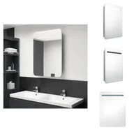 Szafki łazienkowe - vidaXL Szafka łazienkowa z lustrem LED betonowa szara 60x11x80 cm - Umywalki łazienkowe - miniaturka - grafika 1