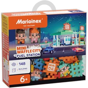 Klocki plastikowe MARIOINEX Mini Waffle Stacja Paliw 906996 - Klocki - miniaturka - grafika 1
