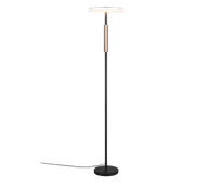 Lampy stojące - Trio CELESTE 454910165 lampa stojąca z białego szkła LED 15W DIM wykończenie czarne i kawowe - miniaturka - grafika 1