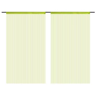 vidaXL Zasłony sznurkowe, 2 sztuki, 100x250 cm, zielone - Zasłony - miniaturka - grafika 1