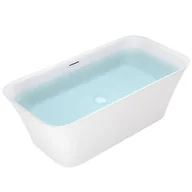 Wanny - Wanna wolnostojąca biały przelew oraz korek prostokątna 160 cm Viana Hydrosan - miniaturka - grafika 1