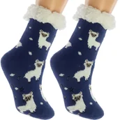 Skarpetki dla dzieci - Skarpetki Dziecięce Grube zimowe antypoślizgowe LAMA 28-31 - miniaturka - grafika 1