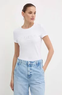 Guess t-shirt damski kolor biały W4GI14 J1314 - Koszulki sportowe damskie - miniaturka - grafika 1