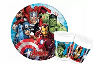 Zestaw urodzinowy kubki talerzyki Mighty Avengers - Dekoracje i nakrycia stołu na imprezę - miniaturka - grafika 1