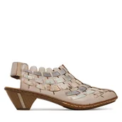 Półbuty damskie - Czółenka Rieker CEO-46778-64 Beżowy - miniaturka - grafika 1