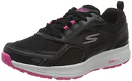 Sneakersy damskie - Skechers Damskie sneakersy Go Run Consistent, rozmiar S, czarny - Czarny Black Leather Synthetic Pink Trim Textile Bkpk - 38.5 EU - miniaturka - grafika 1
