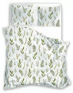 Pościel - Faro Pościel z mikrofibry 140x200 Harmony 2 liście biała zielona z jedną poszewką 70x90 - miniaturka - grafika 1