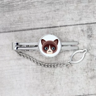 Kot snowshoe Spinka do krawata Męska biżuteria - Spinki do mankietów i krawatów - miniaturka - grafika 1