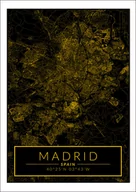 Plakaty - Galeria Plakatu, Madrid mapa złota, 30x40 cm - miniaturka - grafika 1