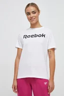 Koszulki sportowe damskie - Reebok t-shirt bawełniany kolor biały - miniaturka - grafika 1