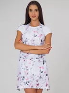 Odzież medyczna - Aurii Fartuszek Kosmetyczny Alicante - Białe Magnolie - miniaturka - grafika 1