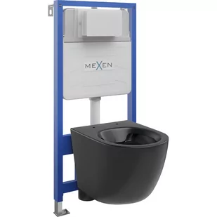 Mexen zestaw podtynkowy WC stelaż Fenix Slim z miską WC Lena, czarny mat - Stelaże i zestawy podtynkowe do WC - miniaturka - grafika 1