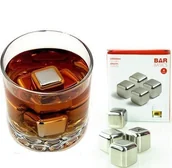 Shakery barmańskie - Metalowe kostki do whisky - 4 sztuki - miniaturka - grafika 1
