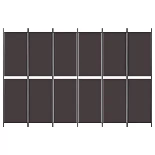 Lumarko Parawan 6-panelowy, brązowy, 300x200 cm, tkanina! - Parawany - miniaturka - grafika 4