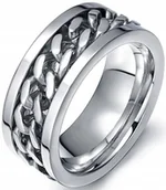 Pierścionki - Pierścień Łańcuch Rotacyjny Srebrny Sygnet Silver - miniaturka - grafika 1