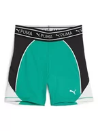 Spodnie sportowe damskie - Puma Szorty sportowe "Train Strong 5`" w kolorze biało-zielono-czarnym - miniaturka - grafika 1