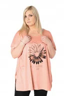 Bluzki damskie - Duża Długa Bluzka Damska Tunika Oversize 643-3 - miniaturka - grafika 1
