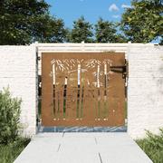 Bramy garażowe - vidaXL Furtka ogrodowa, 85x75 cm, stal kortenowska, motyw bambusa - miniaturka - grafika 1