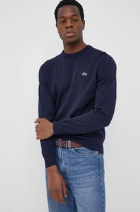 Lacoste sweter bawełniany kolor granatowy lekki - Swetry męskie - miniaturka - grafika 1
