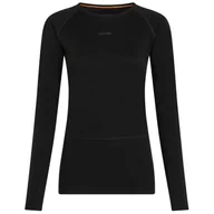 Koszulki sportowe damskie - Damska koszulka Icebreaker Women Merino 200 ZoneKnit LS Crewe Rozmiar: L / Kolor: czarny - miniaturka - grafika 1