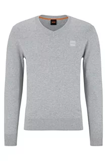 Bluzy męskie - BOSS Męska bluza Knitted_Sweater, Open Grey, XXXL - grafika 1