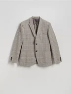 Kurtki męskie - Reserved - Marynarka slim fit z lnem - beżowy - miniaturka - grafika 1