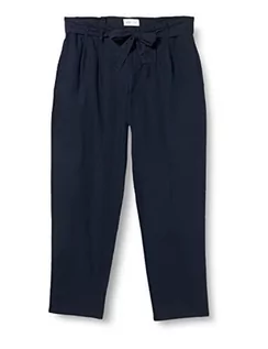 Spodnie damskie - Springfield Damskie spodnie lniane, ciemnoniebieskie, 44, granatowy, 44 - grafika 1