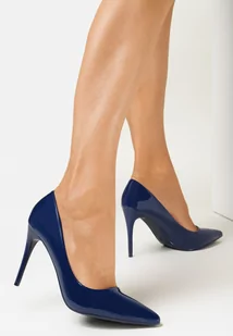Granatowe Szpilki Lakierowane Flicha - Czółenka - miniaturka - grafika 1