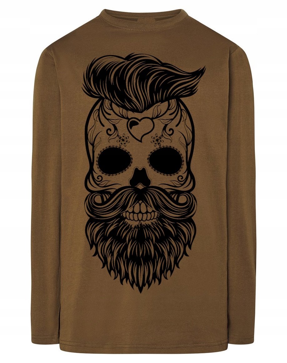 Longsleeve męski nadruk Czaszka Broda r.L