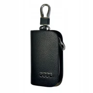 Etui na klucze - SKÓRZANE ETUI na klucze AUDI logo KLUCZYK samochodowy ELEGANCKI brelok - miniaturka - grafika 1