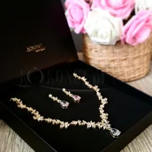 Zestawy biżuterii dla kobiet - Komplet ślubny FLORAL gold - miniaturka - grafika 1