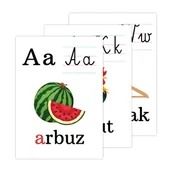 Mały naukowiec - Karty edukacyjne Alfabet Plansze Litery foliowane A5 24 szt - miniaturka - grafika 1