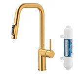 Baterie kuchenne - KFA Armatura Duero Pure 6623-312-31 Złoty mat Stal szlachetna - miniaturka - grafika 1