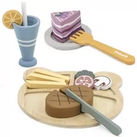 Zabawki AGD - Lumarko Drewniany Zestaw Obiadowy Do Krojenia! - miniaturka - grafika 1