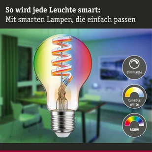 Paulmann żarówka LED ZigBee E27 6,3W RGBW złota - Żarówki LED - miniaturka - grafika 1