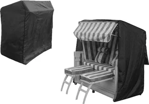 Mucola pokrowiec ochronny na meble ogrodowe plandeka zestaw kanapa sofa stół odporny na warunki atmosferyczne czarny - krzesło plażowe 165x125x90 - Pokrowce na meble ogrodowe - miniaturka - grafika 1