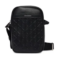 Torby męskie - Saszetka Calvin Klein Emblem Aop Emboss Slim Reporter LV04D3228G Czarny - miniaturka - grafika 1