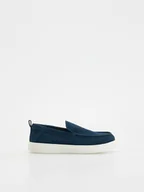 Buty dla chłopców - Reserved - Skórzane mokasyny - granatowy - miniaturka - grafika 1