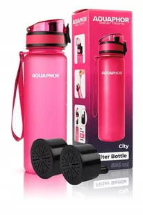 Bidon Filtr Butelka Aquaphor City Różowa + 2 Wkłady - Butelki filtrujące - miniaturka - grafika 1