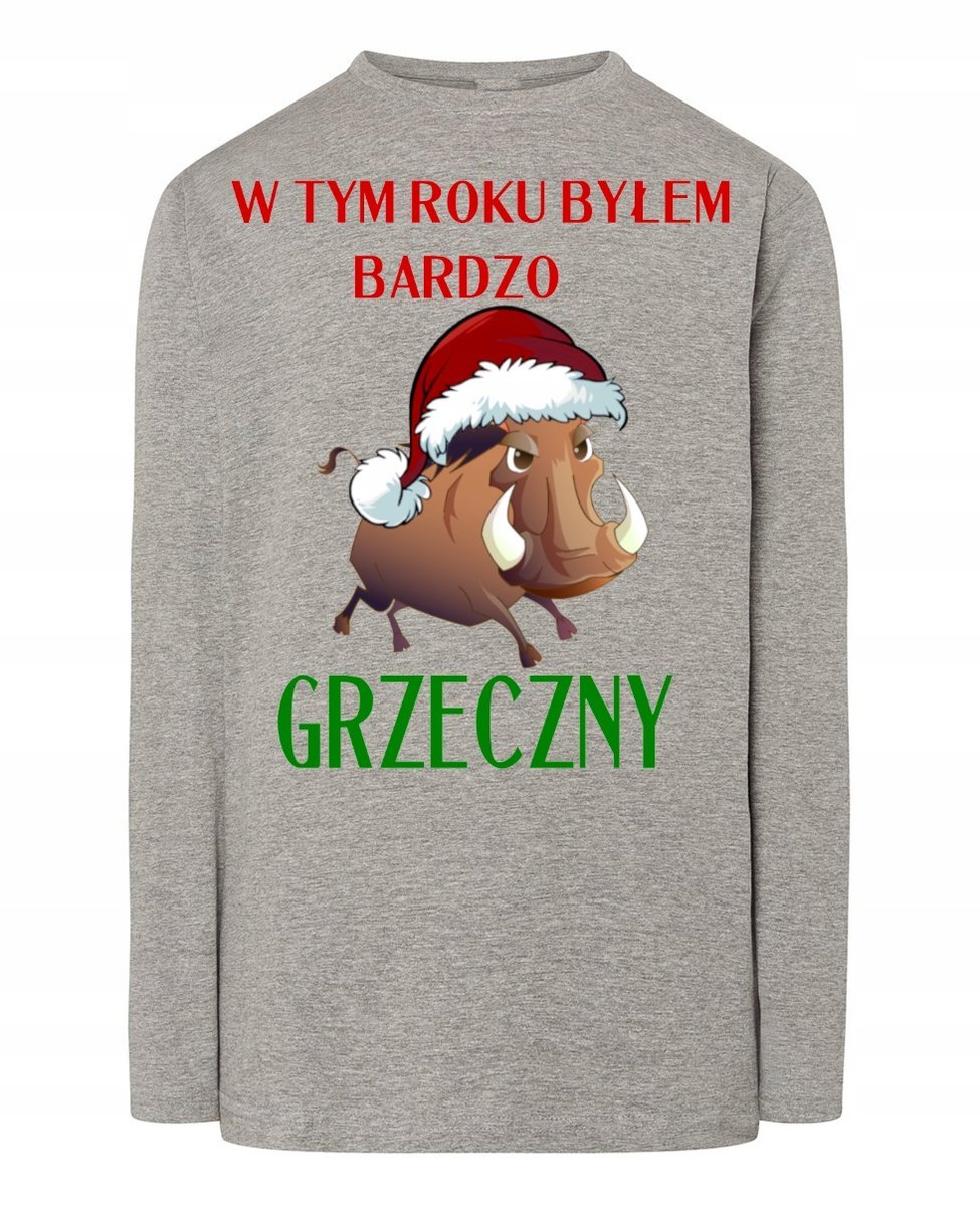 Longsleeve święta nadruk Byłem Grzeczny Rozm.XXL
