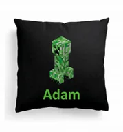 Poduszki dekoracyjne - Foto Poduszka Minecraft Gra Prezent Czarna +IMIĘ 3 - miniaturka - grafika 1