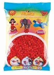 Hama 201-05 - czerwony - 3000 koralików midi - Prace ręczne dla dzieci - miniaturka - grafika 1