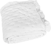 Narzuty - Narzuta na łóżko dekoracyjna z falbanką Werona 220x240 biała - miniaturka - grafika 1