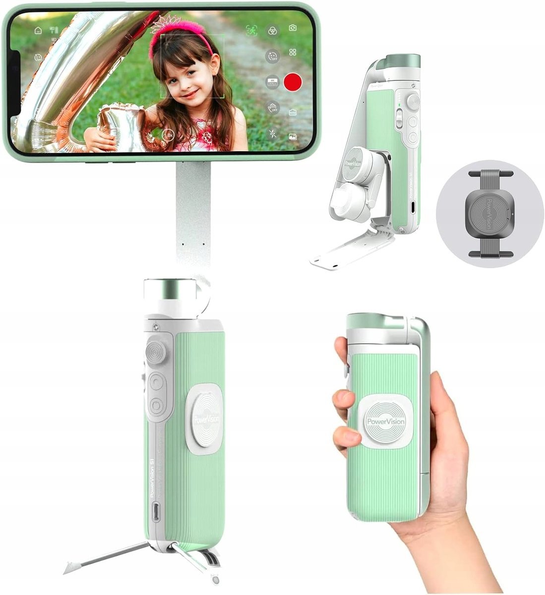 Gimbal Selfie-stick PowerVision S1 ExplorerKit zielony do smartfona